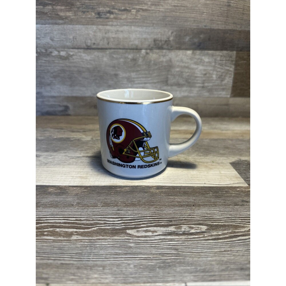 Washington Redskins NFL Football Helmet Cup Coffee Tea Mug Gold Rimmed 12oz